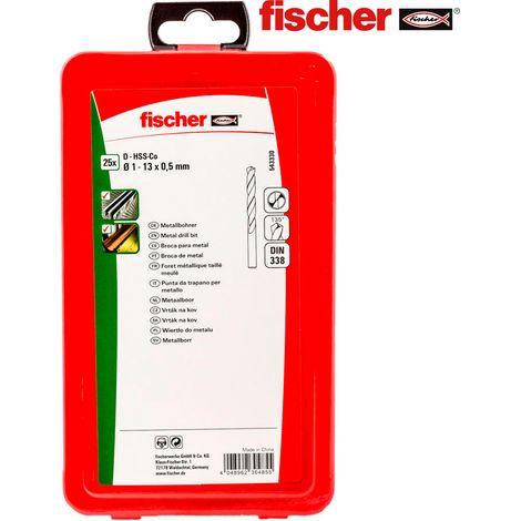 Fischer HSS-Co Bohrer Set 25 Teile silber langlebig