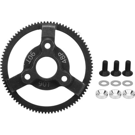 Jeu de 48 engrenages droits en acier trempé 90T pour Traxxas Slash 2WD 1/10, pièces de rechange renforcées RC, 4 pignons de transmission robustes, compatible avec voiture télécommandée. (1/5)