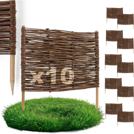 Lot de 10 Bordures Osier Bogateco Saule Naturel 60x40 cm (1/5)