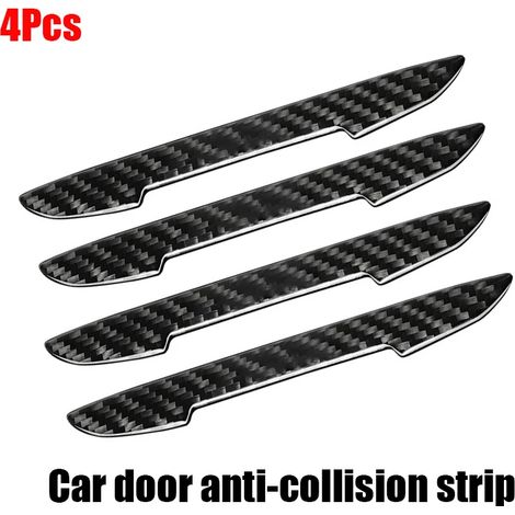 (Lot de 4 autocollants noirs pour portières de voiture) Bandes de protection anti-collision et film protecteur de pare-chocs compatibles avec les accessoires Maserati Ghibli, Levante et Quattroporte. (1/5)