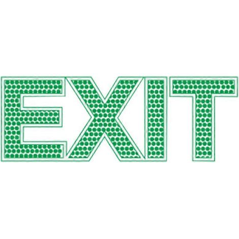Sticker mural lumineux vert signalant la sortie de secours, pour la sécurité en cas d'urgence. (1/5)