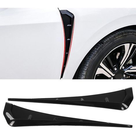 2 pièces Jupes latérales de garde-boue avec évents, accessoires extérieurs universels noirs pour voiture (1/5)