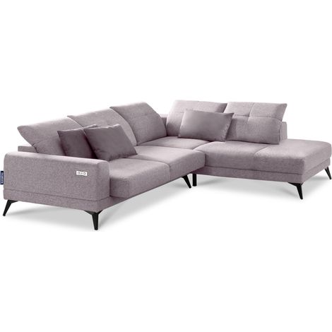 KONSIMO DAVIDI Eckgarnitur 4/5 Sitzer mit elek. Relaxfunktion, Rosa (1/3)