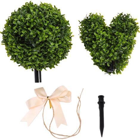 Arbre topiaire artificiel en forme de lapin, réaliste, pour Pâques et le printemps, avec nœud, pour décoration intérieure et extérieure, 60 cm / 23,6 pouces, tuteur à anneau unique creux, non illuminé (1/5)