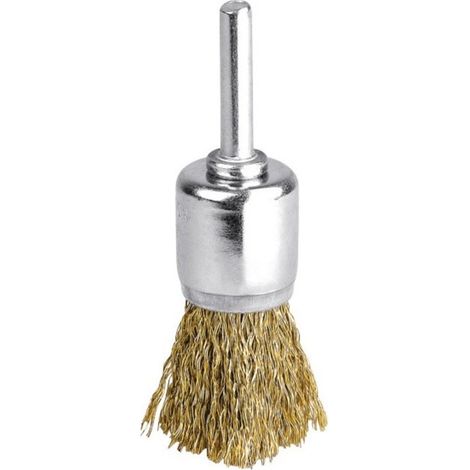 Brosse pinceau - SCID - Fils acier laitonné ondulés - Diamètre 15 mm (1/2)