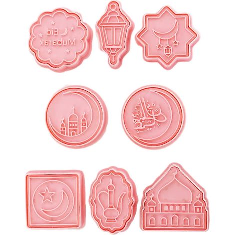 8er-Set DIY-Keksausstecherformen, niedliche Backformen, Design der Eid- und Ramadan-Serie