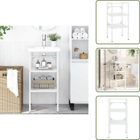 vidaXL Badezimmer Waschtischgestell Weiß 40x38x83 cm Eisen (1/5)