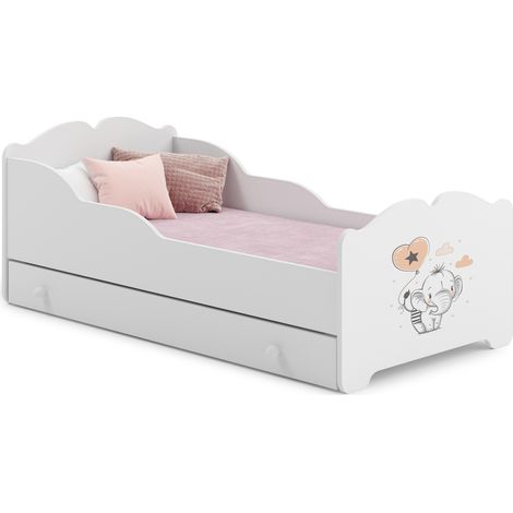 Letto per bambini Anna 140x70 cm con cassetto baby elefante