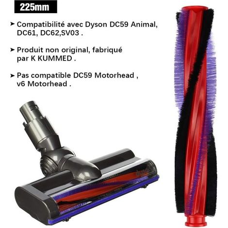 225mm Brosse Rouleau pour Aspirateur Dyson DC62 SV03 Rouleau Brosse électrique de Remplacement pour Aspirateur Sans Fil Pièces pour Aspirateur Domestique Pièce (1/4)