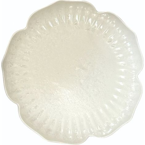 Assiette à Dessert Ronde en Porcelaine Blanche avec Motif Floral Diamètre 18,5 cm - PANGIVO (1/4)