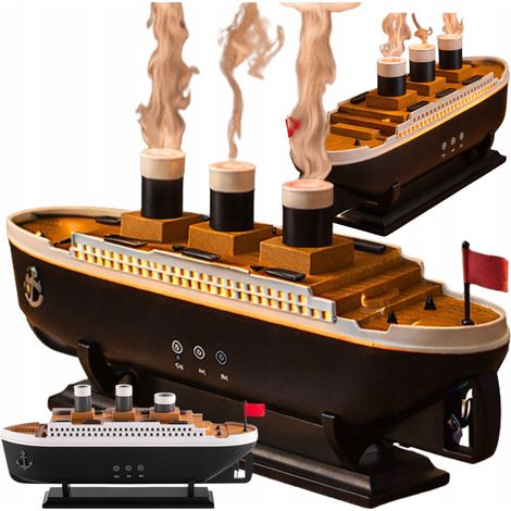 Humidificador de aire con difusor de aromaterapia e ionizador con forma de barco Titanic + mando a distancia (1/5)