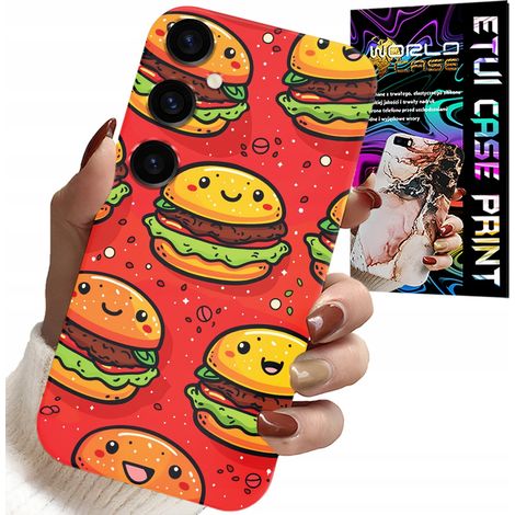 Cover per Samsung Galaxy M55 5G - simpatica cover con hamburger sorridenti (1/5)