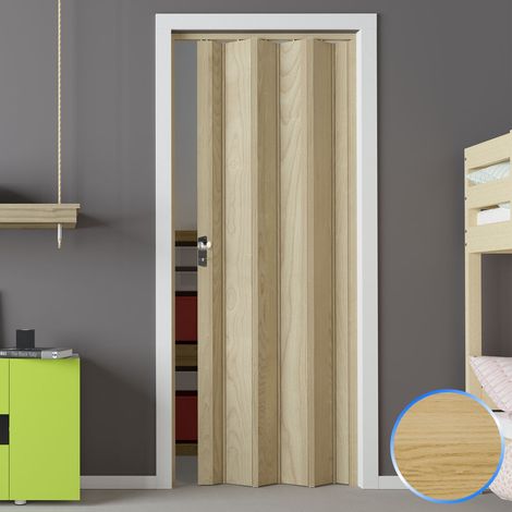 Puerta plegable de interior de pvc 88,5x214 cm mod. Luciana color haya