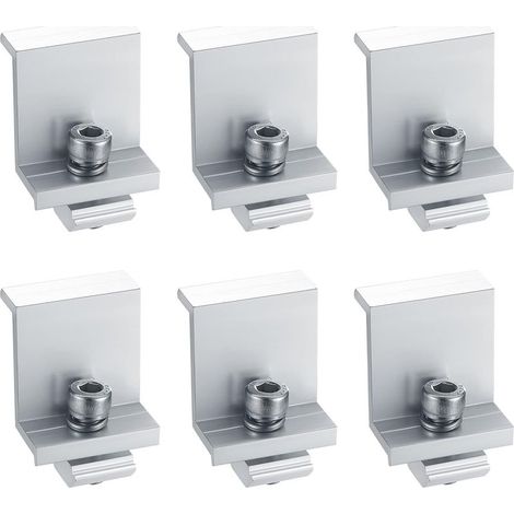 GDHZS- 6 Pièces Pinces Bord de Support de Panneau Solaire, Supports de Fixation de Panneaux Solaires Photovoltaïques, pour Panneaux Solaires Hauteur de Module 30-50 mm (1/5)