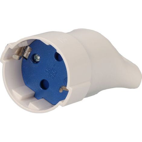 Socle Schuko 4,8mm 16a 250v t/tl blanc. Avec anneau pour un retrait facile. soléra 5019a. (1/2)