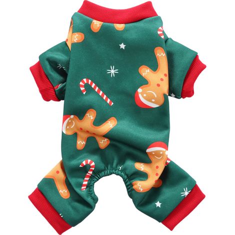 Vêtements pour chiens de compagnie, vêtements de noël, vêtements créatifs d'halloween pour animaux de compagnie(bâton de Noël vert L) (1/5)