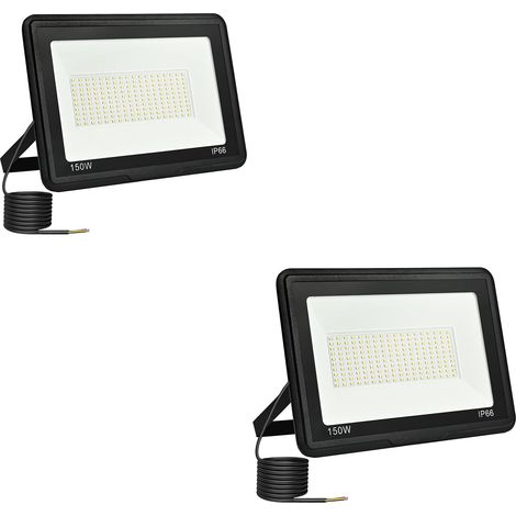 2 Pièces Projecteur Led ExtéRieur 150W, Spot Led ExtéRieur 15000LM 6000K Blanc Froid IP66 ImperméAble Projecteur Exterieur Pour Jardin Garage Patio Grange Cour