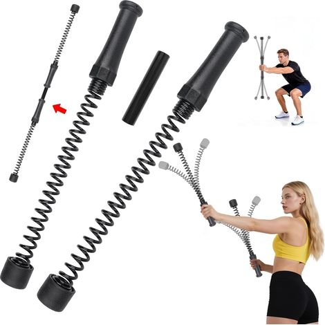 2 Pack Cordless Battle Rope, Portable Heavy Duty Training Equipment for Full Body, Heavy Duty Non-Slip Handle, Power Rope for Indoor Outdoor, Boxing and (1/5)
