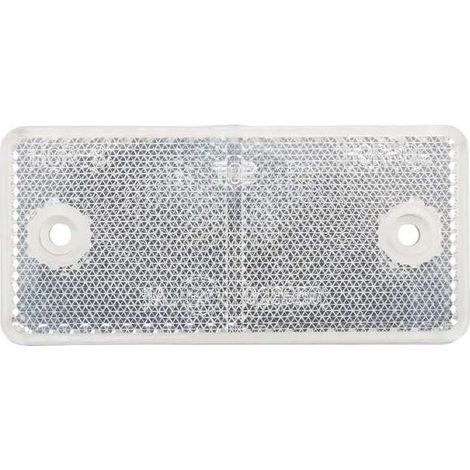 Catadioptre rectangle blanc 70x44 à visser rectangulaire réflecteur remorque tracteur voiture (1/2)