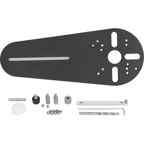 Gabarit de coupe circulaire en plastique technique, rayon réglable, formes multiples pour défonceuse, travail du bois, noir (1/5)