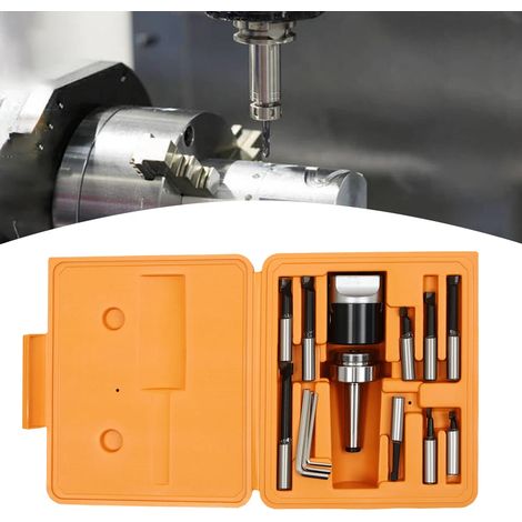 Tête d'alésage MT2-M10 F1-12 50mm + 9pcs 12mm Barre d'alésage Kit d'outils de fraisage CNC (1/5)