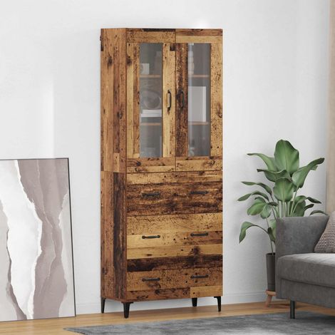 vidaXL  Highboard  Old Wood 69.5 x 34 x 180 cm Engineered Wood