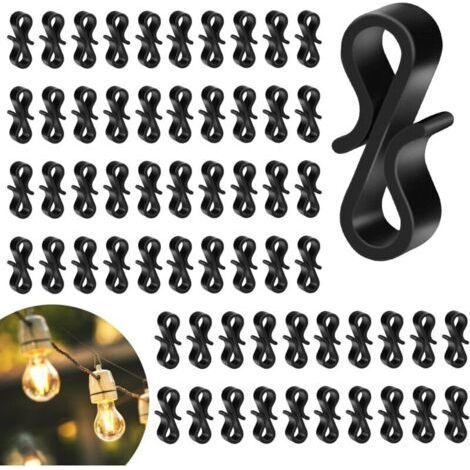 120 Pcs Crochets pour Lumières d'Extérieur, Mini Clips de Gouttière en Plastique pour Accrocher les Lumières d'Extérieur, Décorations d'Arbre de Noël (1/5)