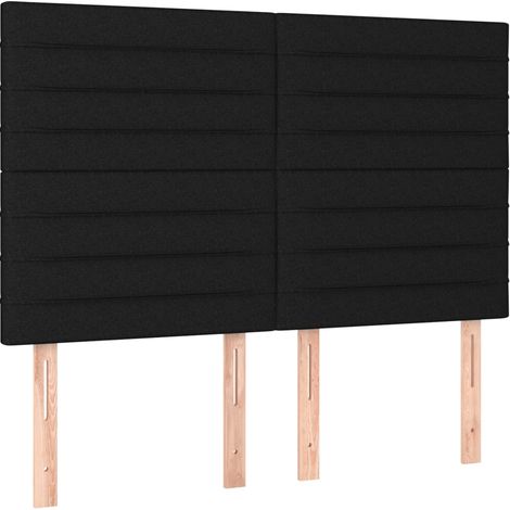 Maison Exclusive - Cabecero de cama de tela negro 144x5x118/128 c (1/5)
