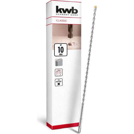 Foret SDS Plus, foret marteau SDS Plus (Ø 10 mm x 460/400 mm, avec tranchant en métal dur 4X extrêmement rapide, pour béton armé, pierre (1/5)