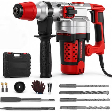 Marteau Perforateur SDS-Max 2200W, Energie d'impact 5J, Marteau Piqueur pour Béton, 3-en-1 Marteau de Démolition, Système Anti-Vibration, Coque en alliage d'aluminium (1/5)