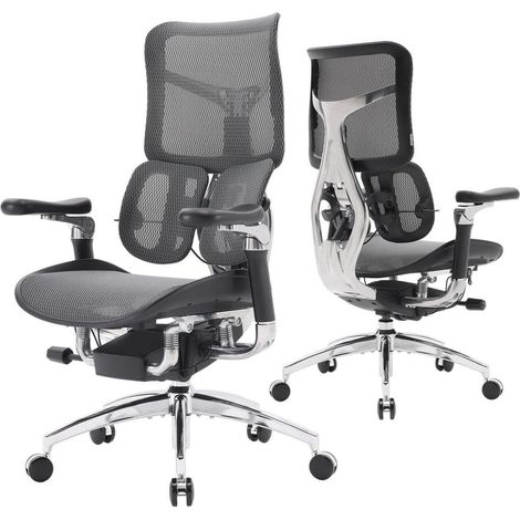 Bürostuhl Computerstuhl Lendenwirbelstütze Armlehnen Mesh Schwarz S300 (1/5)