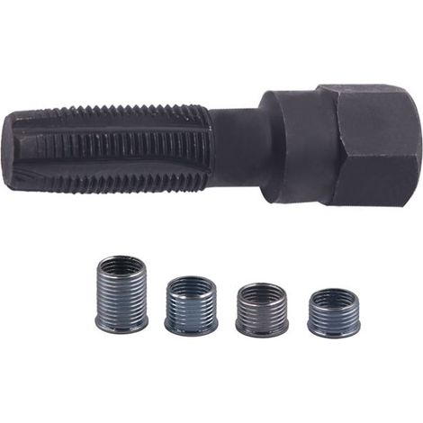 Sollbry 5-teiliges Zündkerzengewinde-Reparaturset M14 x 1,25, Zylinderkopf-Gewindereparaturset, Zündkerzengewinde nachschneiden, 14-mm-Zylindergewinde-Reparaturwerkzeug (1/5)