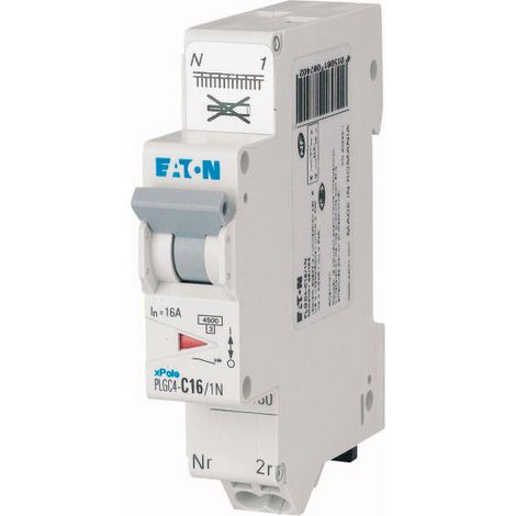 auto Disjoncteur 16A PLG Ph+N borne à ressort 4 5kA EN 60898 courbe C