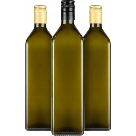10 botellas de aceite de oliva Marasca de 1 litro para aceite de oliva y tinturas.