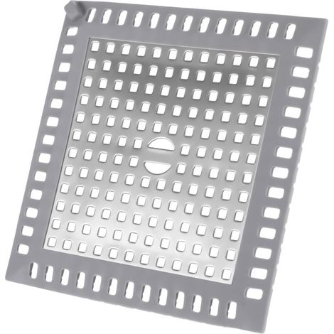Protezione per scarico quadrato, filtro per capelli, filtro per scarico in acciaio inox e silicone, copertura per scarico doccia quadrata per bagno, cucina