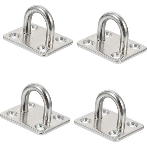 4 crochets à œillet, inox, pour hamac, à visser, mur/plafond (1/5)