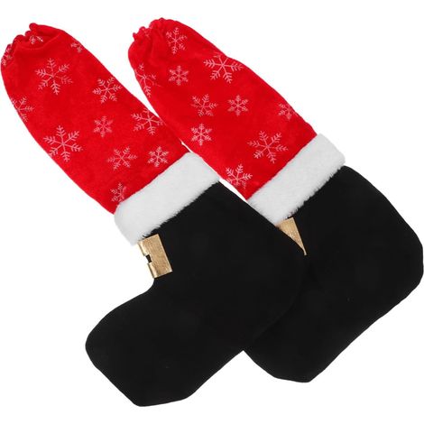 Lot de 2 protège-pieds de chaise Père Noël antidérapants (1/5)