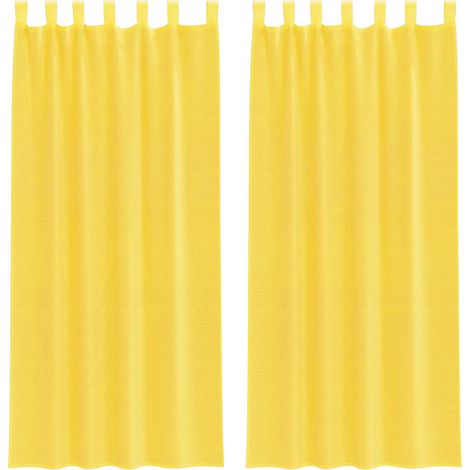Maison Exclusive - Voile Vorhänge mit Stangentaschen 2 Stk. Gelb