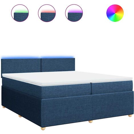 Maison Exclusive - Giroletto a Molle con Materasso Blu 200x200 cm in Tessuto