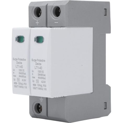Dispositivo di protezione da sovratensione 2P 20-40KA DC 1000V, scaricatore di sovratensione in custodia ignifuga.