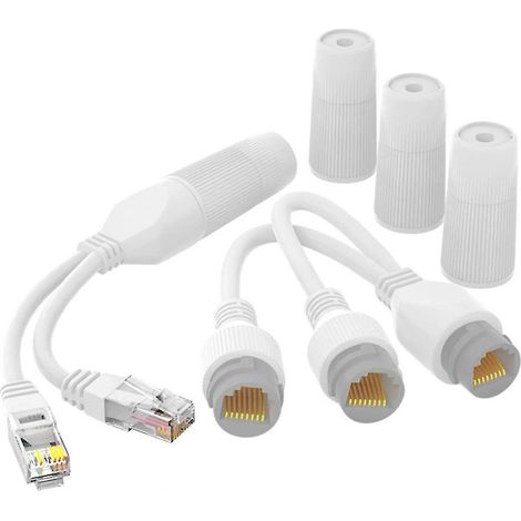 Répartiteur PoE étanche et anti-interférences, répartiteur Ethernet portable et durable. (1/4)