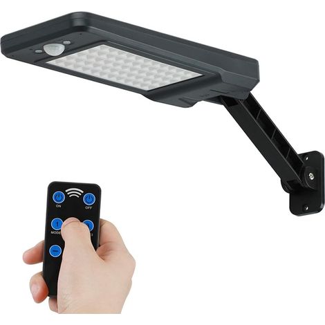 60 LED Lampes Solaires Extérieur,Applique Murale Led Telecommande,Etanche IP65 Capteur de Mouvement Sans Fil Avec détection Grand Angle 120°