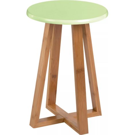Premier Housewares Viborg Green Bamboo Round Stool