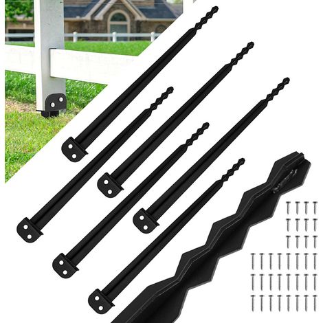 TolleTour 6 piezas soporte para poste para clavar 500 mm, fijación robusta para postes de madera cuadrada
