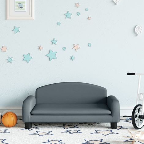 Canapé pour enfants, Fauteuil enfants, Canapé Relax Salon, Canapé droit fixe gris foncé 70x45x30 cm tissu MJU2143 (1/5)