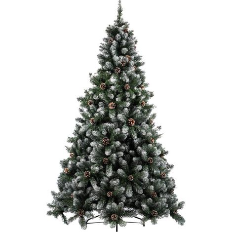 Albero Di Natale Innevato Marilleva 210 cm 1098 Rami Super Folto con Pigne (1/4)