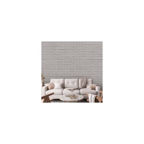 Papier peint photo - Brique enneigée - un motif imitant un mur de briques blanches