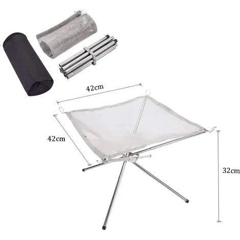 Brasero portable d'extérieur, support de feu pliable en acier inoxydable, brasero à bois, réchaud de cuisson portable (1/4)