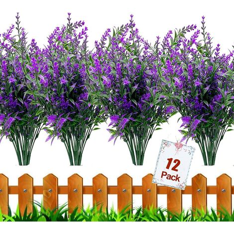 Lot de 12 bouquets de fleurs artificielles extérieur UV résistant, buis synthétique vert pour suspension intérieur extérieur, déco jardin, véranda, jardinière fenêtre, mariage, ferme (1/5)