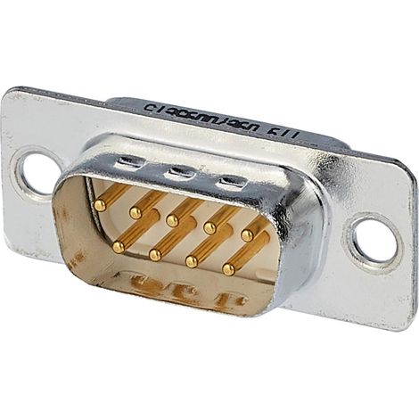 HARTING D-Sub Stifteinsatz (M) passend für D-Sub Gehäuse Baugröße 9 und D-Sub Modul 9-polig Handlötanschluss - 1 Stück (1/2)